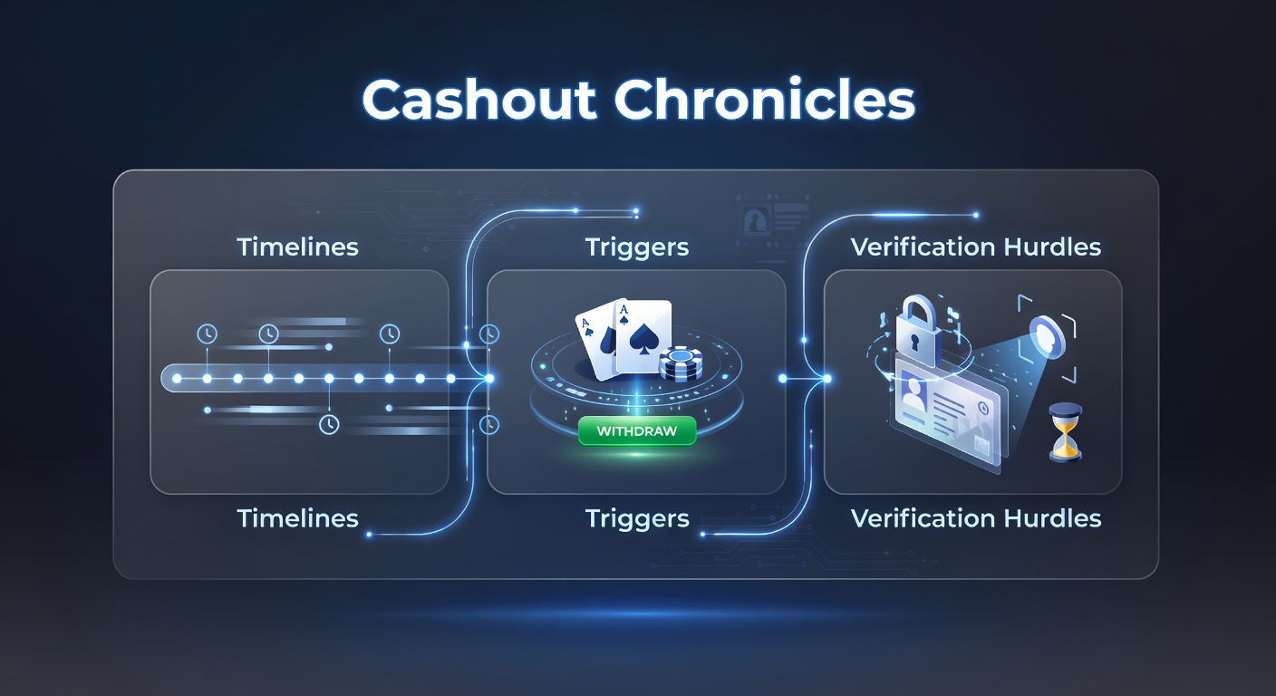 Digital graphic showing a blackjack table with cash icons flowing towards a secure vault, symbolizing smooth withdrawals amid timelines and checks