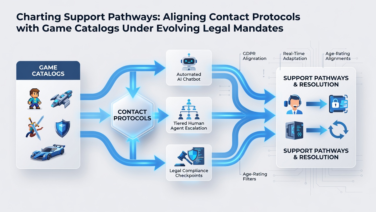 Support team reviewing game catalog updates under regulatory guidelines