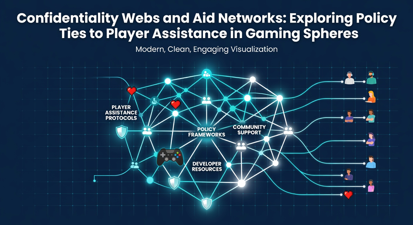 Network diagram showing interconnected confidentiality protocols and player support systems in digital gaming environments