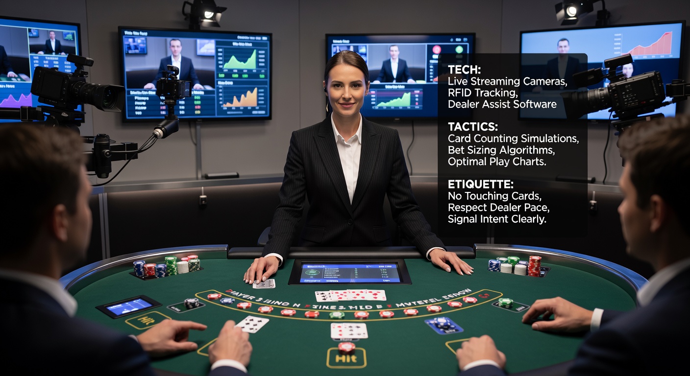 Close-up of a player's interface in live dealer blackjack, showing bet options, chat window, and dealer video feed during a tense hand