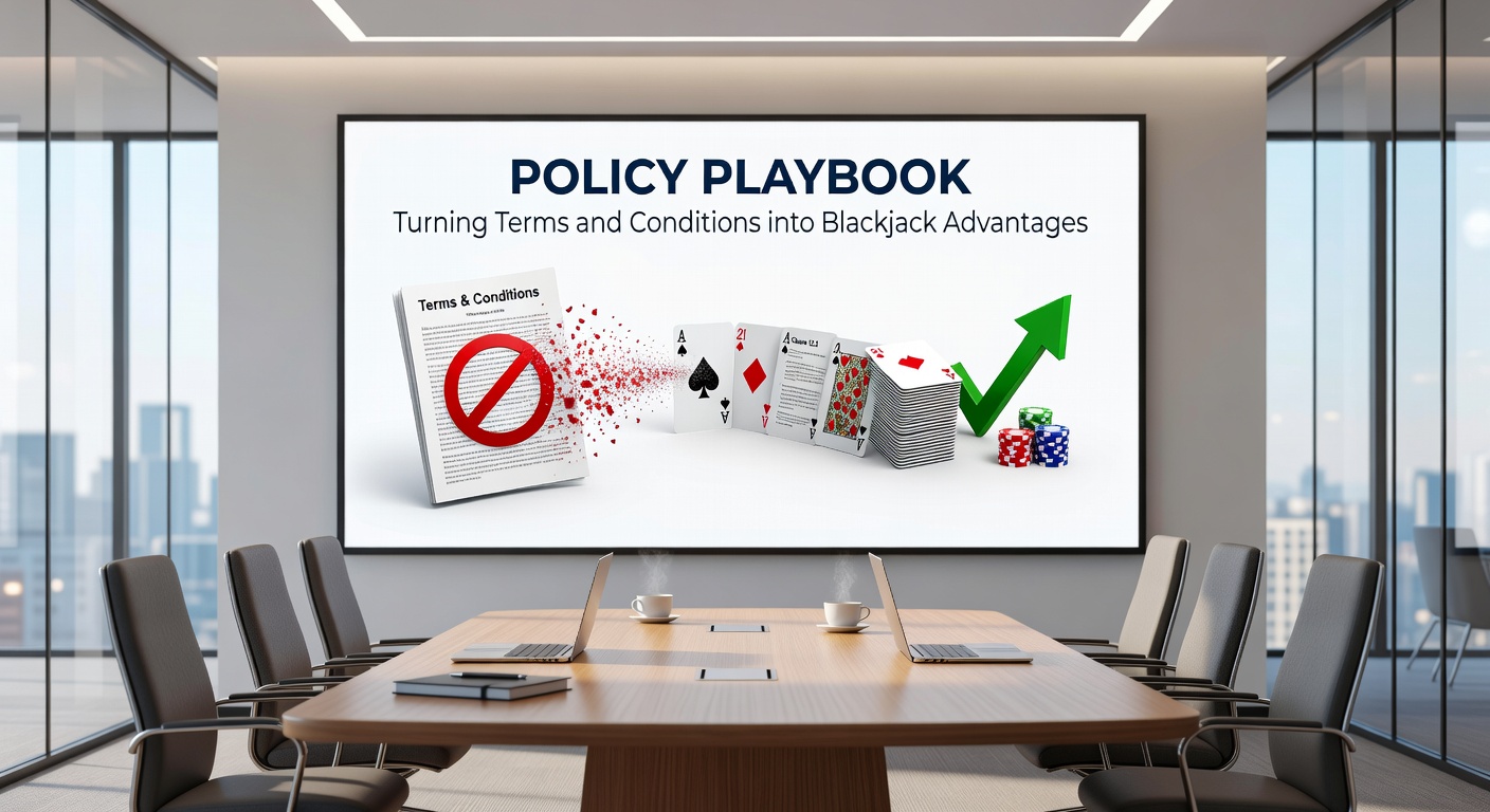 Illustration of a player highlighting key terms in a policy document next to a digital blackjack interface, representing strategic policy analysis