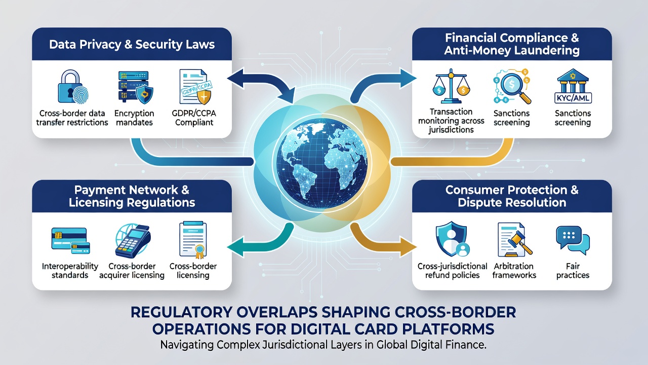 Flowchart depicting data compliance pathways across multiple regulatory jurisdictions