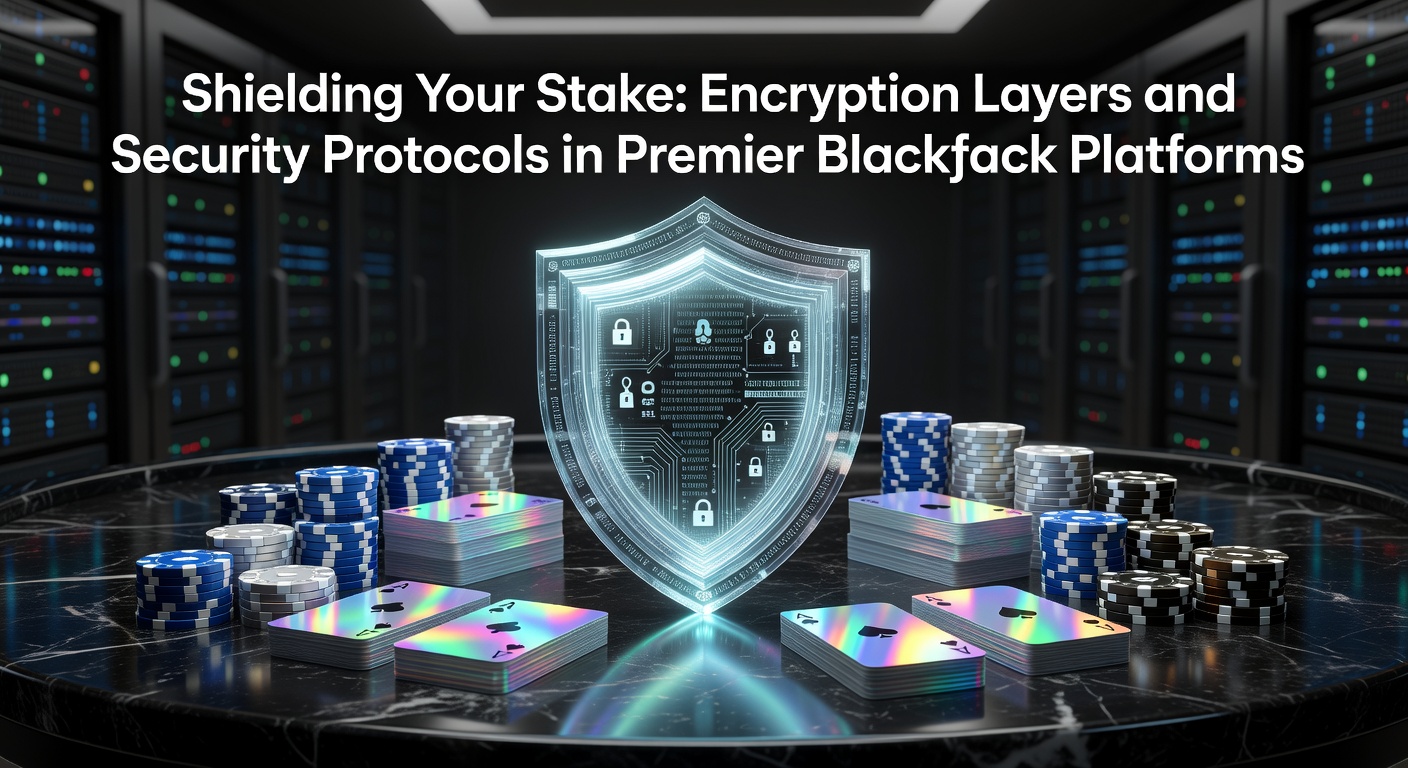 Layered security diagram showing protocols like MFA, firewalls, and intrusion detection in blackjack platforms