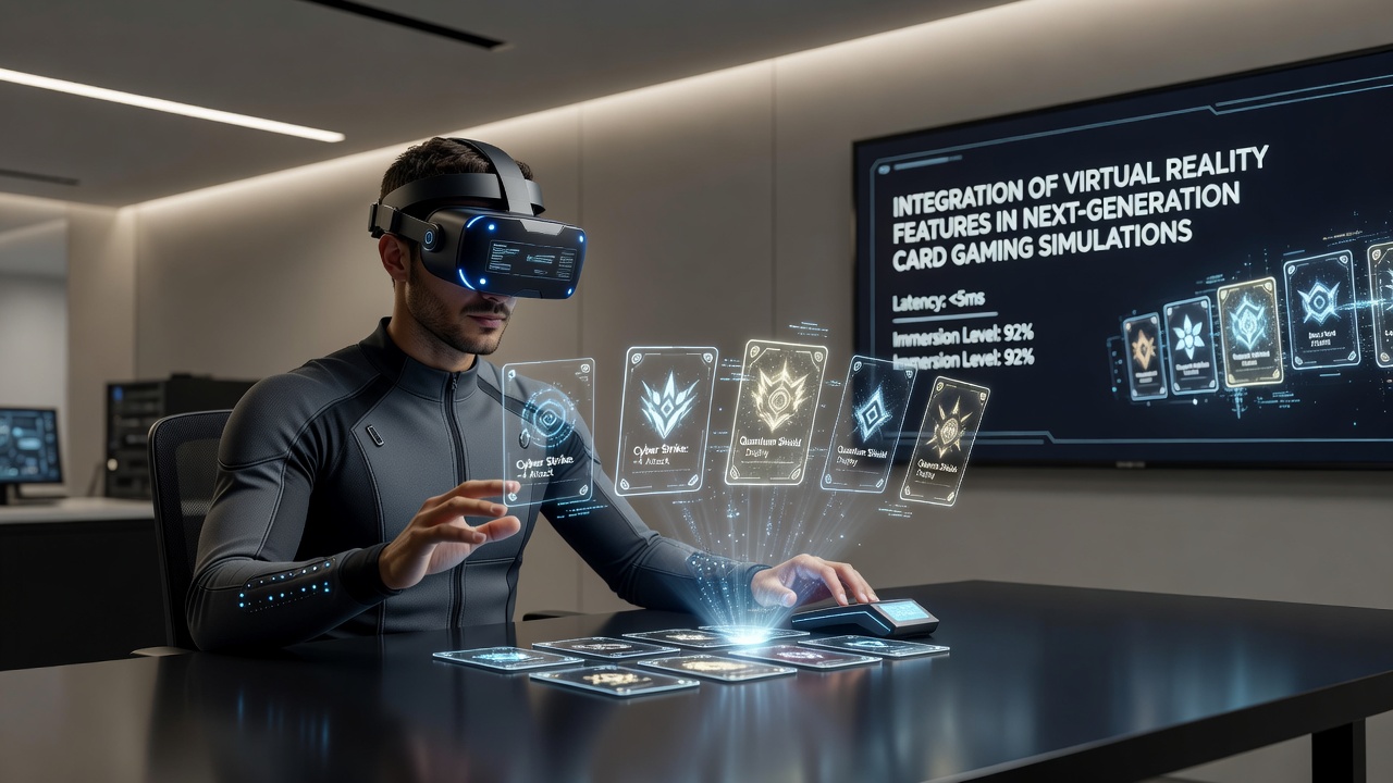 Players interacting with virtual cards in a shared immersive simulation environment